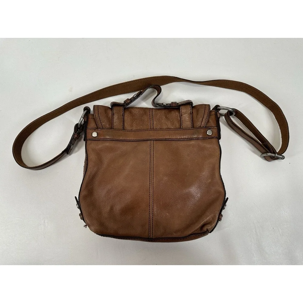 Fossil Turn Lock Satchel Handbag ZB4501 Womens Caramel Maddox Organizer‎ Flap